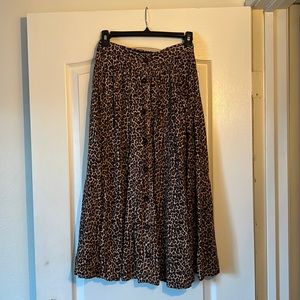 American Apparel Midi Cheetah Skirt